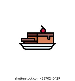 brownie vector icon. bakery icon filled line style. perfect use for logo, presentation, website, and more. simple modern icon design color line style