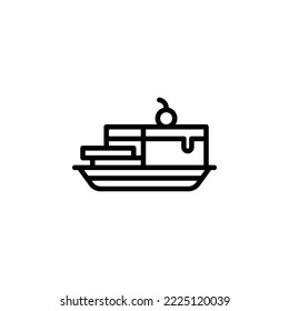 brownie vector icon. bakery icon outline style. perfect use for logo, presentation, website, and more. simple modern icon design line style