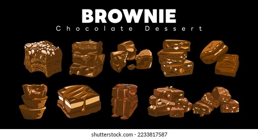 brownie vector set collection graphic clipart design