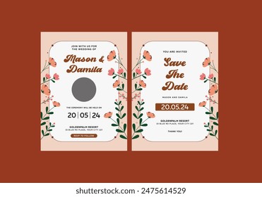 **Brownie Wedding Invitation Template**_ is clean, modern, simply style, and moreover it’s friendly use. It’s Quick And Easy to use to save your time