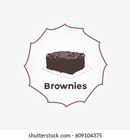 brownies chocolate cake logo vector bakery or cafe / coffee shop