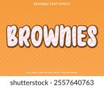 brownies editable text effect template use for logotype title and headline sticker