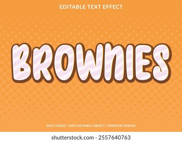 brownies editable text effect template use for logotype title and headline sticker