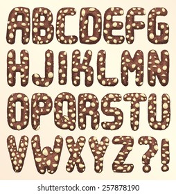 Brownies Font with nuts Part 1/2 ABC