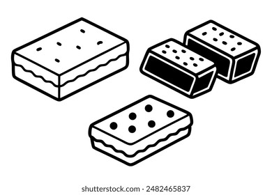 Brownies food line art capturing minimalist dessert design