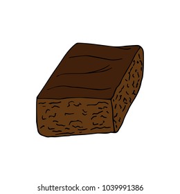 Brownies icon in hand drawn style. For print, package, menu. Vector illustration