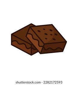 plantilla de diseño de vectores de iconos de brownies en fondo blanco