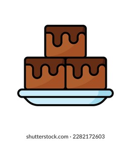 brownies icon vector design template in white background