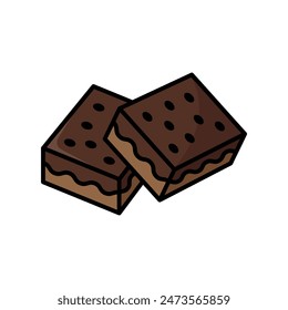 brownies icon vector design template simple and clean