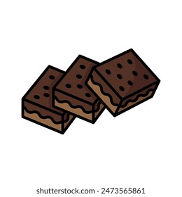 brownies icon vector design template simple and clean