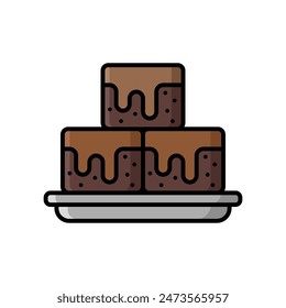 brownies icon vector design template simple and clean