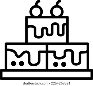 Brownies Line Vector Icon Design