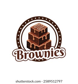 Brownies logo vector illustration template in circle