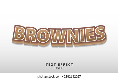 Brownies text effect template with bold font concept use for food, brand label, Headline and logo. Vector illustration