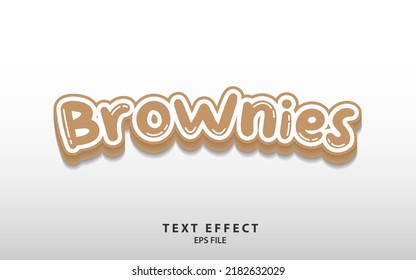 Brownies text effect template with bold font concept use for food, brand label, Headline and logo. Vector illustration