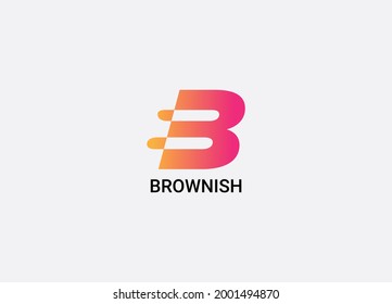 Brownish Abstract b letter modern initial logo design svg