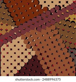 Brownish dotted surfaces overlapping, creating unique modern pattern