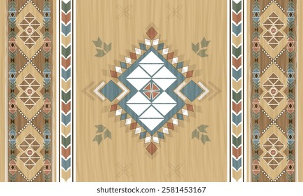 BrownNavajo tribal vector seamless pattern,Native American ornament, Ethnic south western decor style, Boho geometric ornament, Vector seamless pattern. 