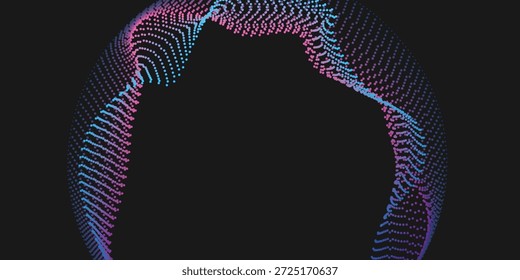 marrón, anillo de neón de partículas digitales orbitando en el espacio oscuro, marrón Abstractas Tech Obra de arte, arte, ilustración, moderno