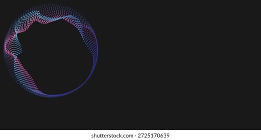 marrón, anillo de neón de partículas digitales orbitando en el espacio oscuro, marrón Abstractas Tech Obra de arte, arte, ilustración
