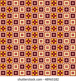 Brown-pink and yellow-red and white abstract seamless pattern (vector)