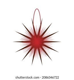 A brown-red Christmas tree toy on a white background. Vector image.