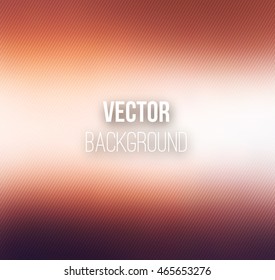 Brown-red color blurred abstract vector background. Smooth gradient backdrop with transparent diagonal white stripes texture overlay