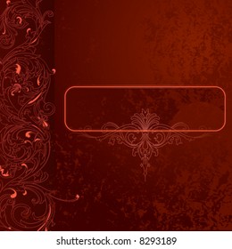 Brown-red Grunge Lace Background With Banner