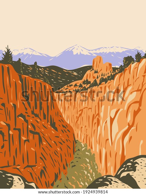 Browns Canyon National Monument with Canyons and\
Forests in Arkansas River Valley and the Sawatch Range in Chaffee\
County Colorado WPA Poster\
Art\
