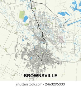 Brownsville, Texas, USA map poster art