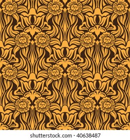 Brown-yellow seamless wallpaper