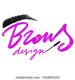 Brows design. Eyebrow perfectly shaped, vector eyebrows, business card template, tattooing, permanent make-up, graphic, element, decorative, blading, micro, eyebrow, lash, eyes, vector, threading, ill