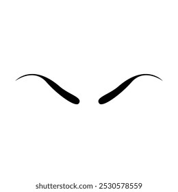 Brows icon vector. Eyebrow illustration sign. Forehead symbol or logo.