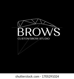 Brows Salon Logo. Logo Architecture. Custom Brows Studio Logo