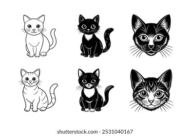 Browse an adorable collection of black cat illustrations and vectors, perfect for adding a cute and playful touch to your designs. Ideal for Halloween, animal-themed projects, or any creative work nee