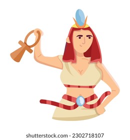 Browse the ancient flat illustration of hathor goddess