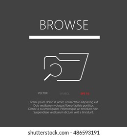 Browse button web icon flat design