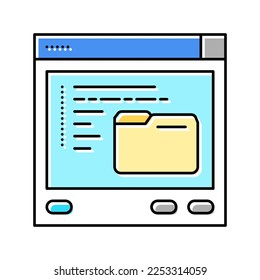 browse folder color icon vector. browse folder sign. isolated symbol illustration