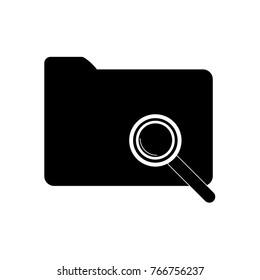 Browse folder icon. Black. Vector.
