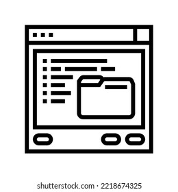 browse folder line icon vector. browse folder sign. isolated contour symbol black illustration