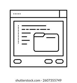 browse folder line icon vector. browse folder sign. isolated contour symbol black illustration