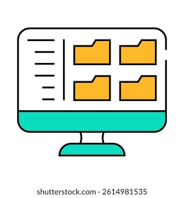 browse folder line icon vector. browse folder sign. isolated symbol illustration