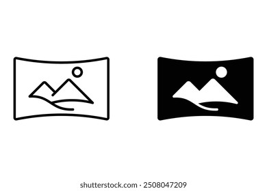 Browse icon sets. Panorama Mode Icon vector for your web site design, logo, app, UI Vector design. User icon, silhouette isolated on white background.

