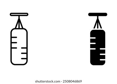 Browse icon sets. Punching Boxing Bag flat vector iconicon  for your web site design, logo, app, UI Vector design. User icon, silhouette isolated on white background.