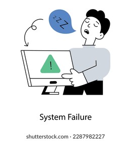 Explorar la última ilustración plana del fallo del sistema 