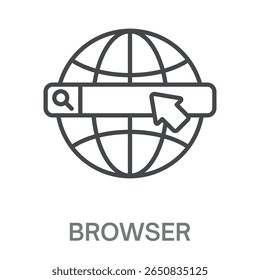 browse Line Icon, Outline Symbol Illustration, Editable Stroke perfect for logos and more