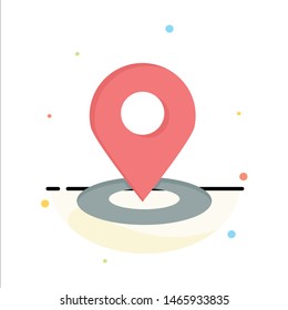 Browse, Map, Navigation, Location Abstract Flat Color Icon Template. Vector Icon Template background