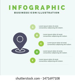 Browse, Map, Navigation, Location Infographics Presentation Template. 5 Steps Presentation