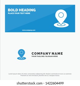 Browse, Map, Navigation, Location SOlid Icon Website Banner and Business Logo Template