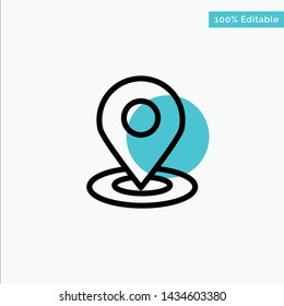 Browse, Map, Navigation, Location turquoise highlight circle point Vector icon
